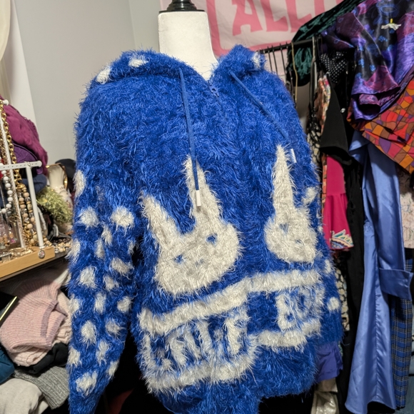 Fluffy Fuzzy LaLa BoBo Zip Up With Long Elf Hood - Picture 2 of 7